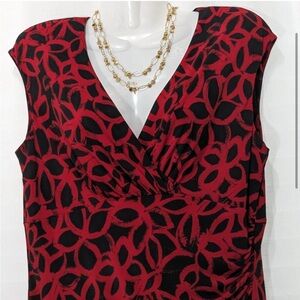 Ralph Lauren Red and Black Midi Dress - Size 12. Worn twice.